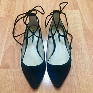 Black Lace Up Flats